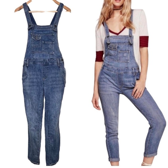 Free People Dark Blue Women's Jeans Overalls - Picture 2 of 15